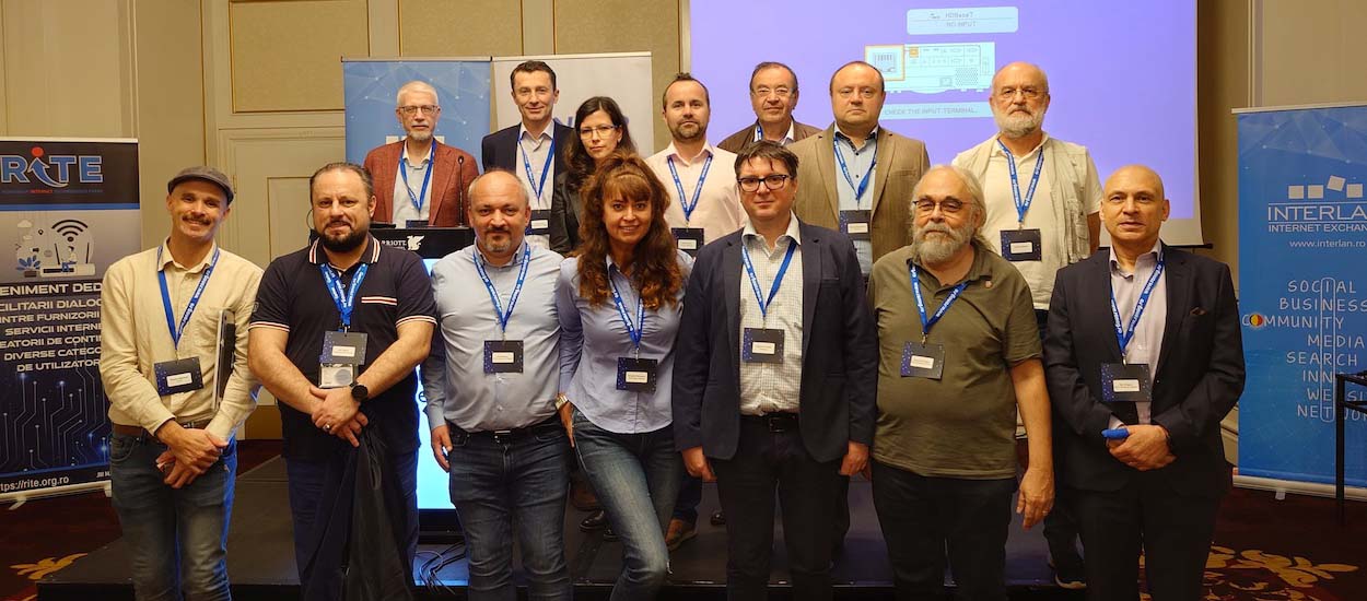 A group photo from an Internet Society Romania Chapter event